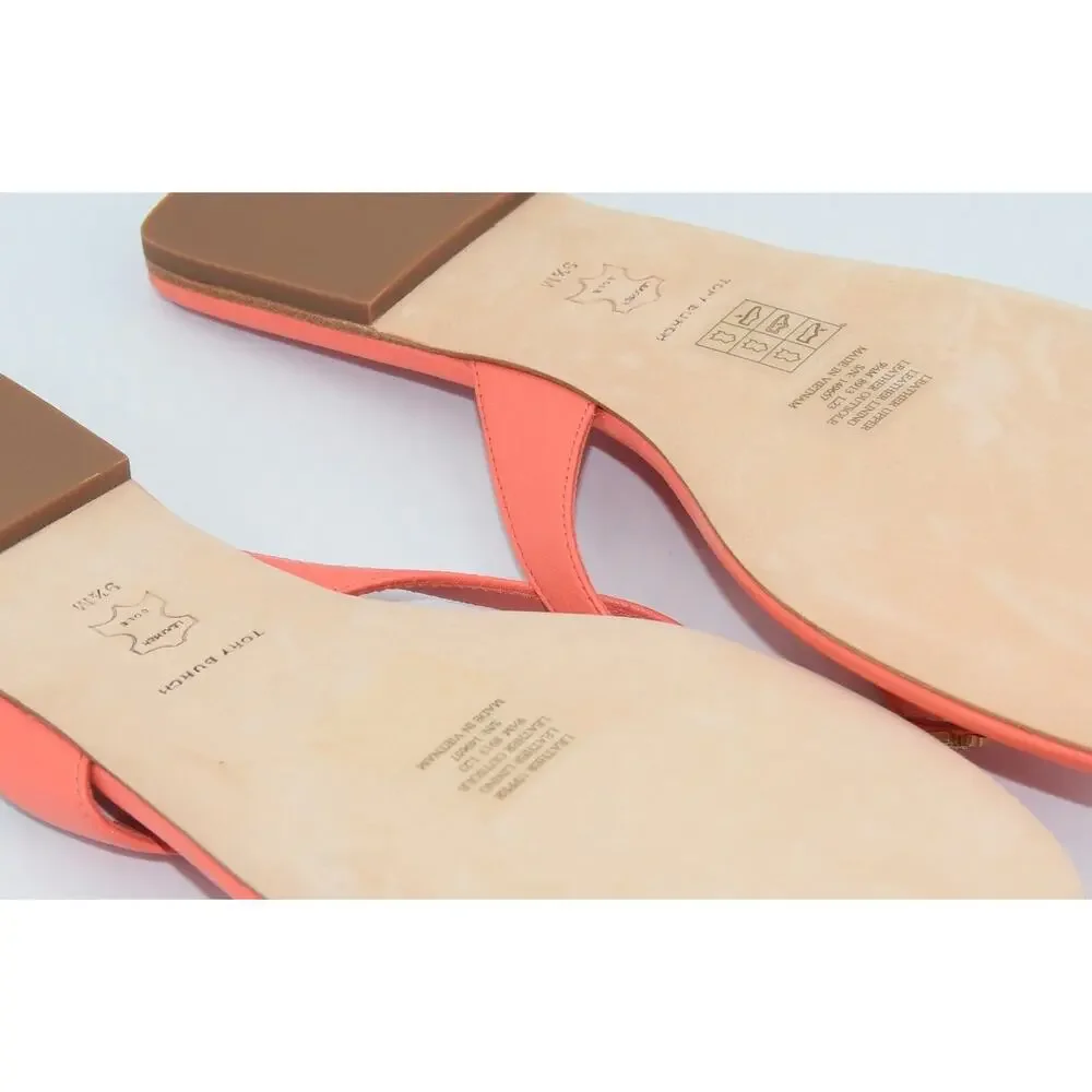 Tory Burch Leather Capri Medallion Classic Thong Flip Flop Sandals Size 9.5M